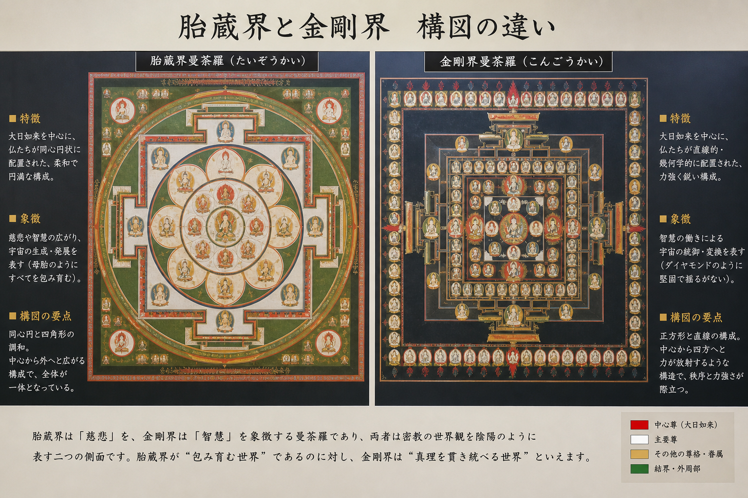 写真:胎蔵界と金剛界、それぞれの構図の違いがわかるご自身の作品や資料の写真を入れる