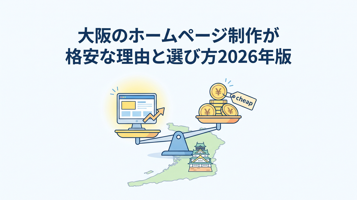 大阪のホームページ制作が格安な理由と選び方2026年版