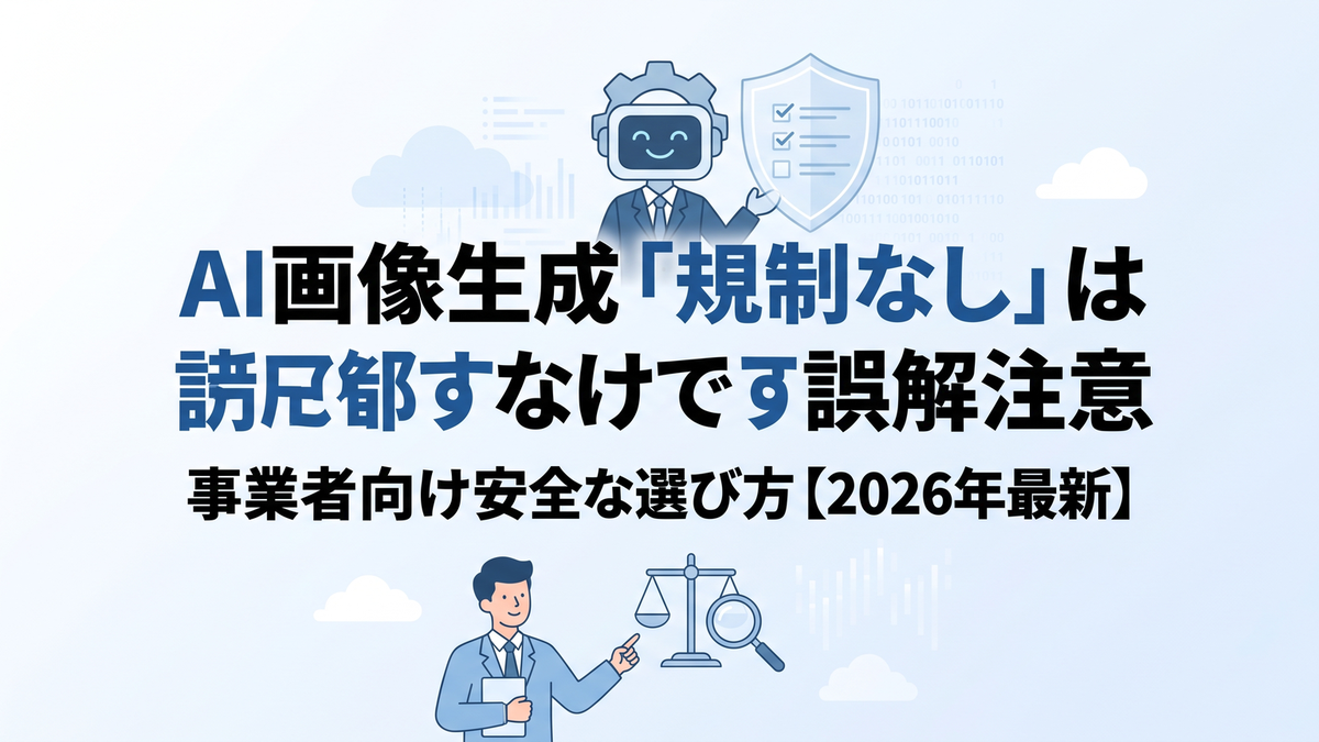 AI画像生成「規制なし」は誤解注意｜事業者向け安全な選び方【2026年最新】
