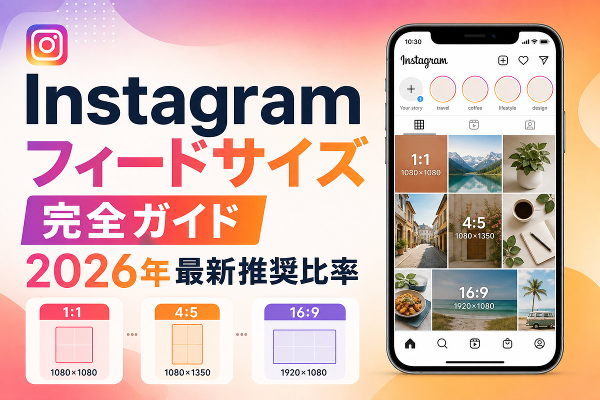 Instagramフィードサイズ完全ガイド2026年最新推奨比率