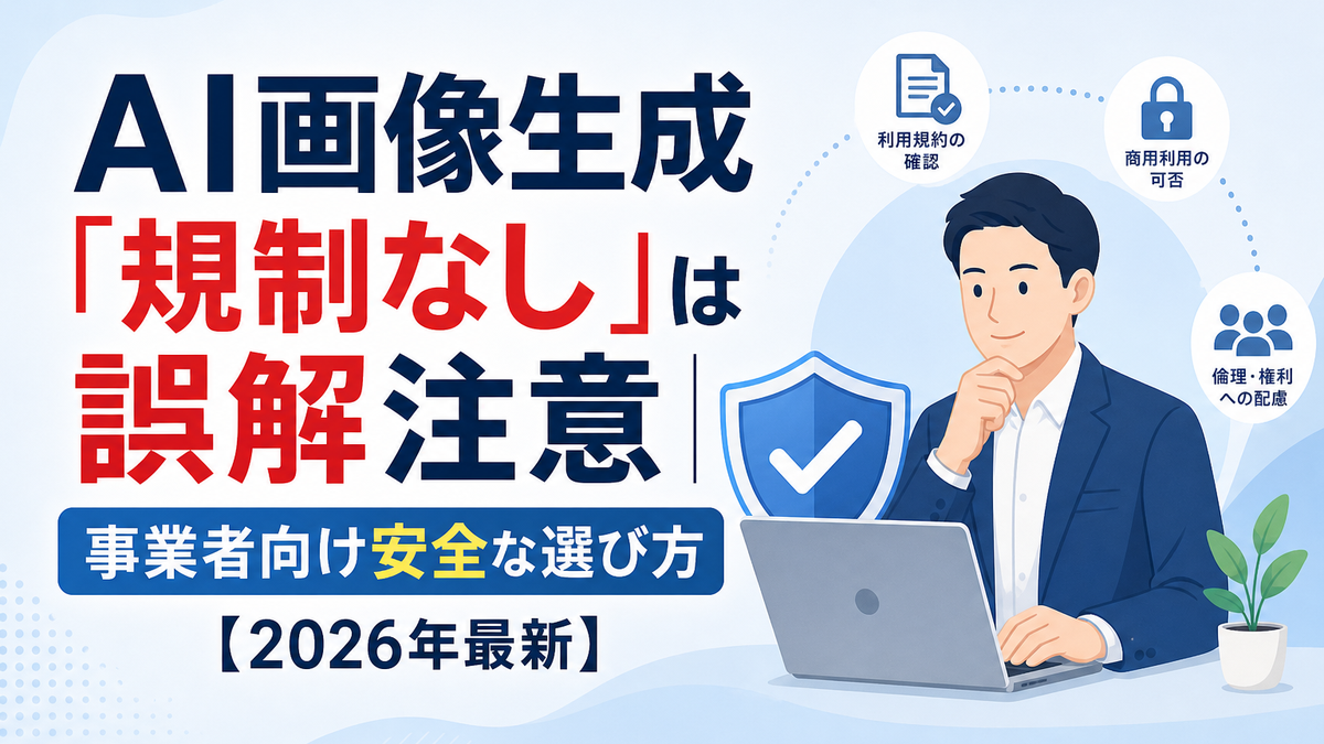 AI画像生成「規制なし」は誤解注意｜事業者向け安全な選び方【2026年最新】